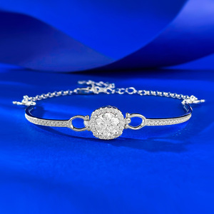 <span class=keywords><strong>Pulsera</strong></span> <span class=keywords><strong>de</strong></span> eslabones con moissanita <span class=keywords><strong>de</strong></span> 1,2 quilates, elegante y con estilo, chapada en rodio, plata <span class=keywords><strong>de</strong></span> ley 925, engaste <span class=keywords><strong>de</strong></span> garra perfecto - Product Image 2