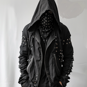 StreetLux fabricante sunfaded francés Terry streetwear funcional ácido lavado hombres zip up remache peso pesado rhinestone Sudadera con capucha - Product Image 2