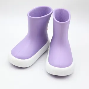 Crianças macio colorido EVA bota de chuva à prova d' água sapatos para crianças botas de chuva personalizadas