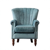 Fauteuil sectionnel en tissu à dossier haut et accoudoirs ailés, design moderne, rembourré en mousse, pour salon et mobilier de maison