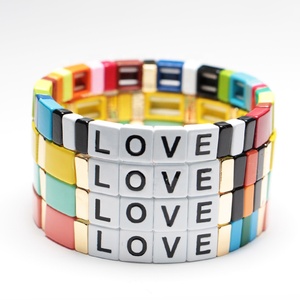 Pulsera Miyuki LS-A860, Increíble Pulsera de <span class=keywords><strong>Cuentas</strong></span> de Colores, Pulsera de <span class=keywords><strong>Cuentas</strong></span> Elásticas <span class=keywords><strong>con</strong></span> <span class=keywords><strong>Letras</strong></span> de AMOR, Diseño de Moda - Product Image 6