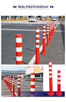 Bollard flexible haute visibilité Baoye WP-4-1 rouge-orange, en plastique incassable TPUR, caoutchouc réfléchissant prismatique haute intensité
