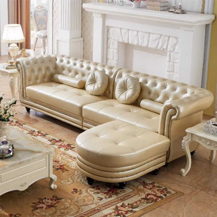 Italian Living Room Furniture Modern Luxury Leather Sofa Set Living ...