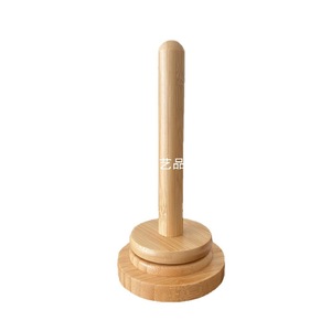 Soporte de hilo de madera para escritorio, soporte giratorio de 360 grados, estilo minimalista, estante de almacenamiento de hilo para tejer, ganchillo y manualidades. - Product Image 2