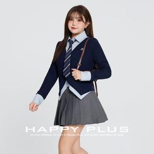 Runqi Ensemble haut et col chemise effet deux pièces pour femme grande taille, couleur unie, tissu Oxford N8813 - Product Image 3