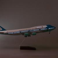 Modèle d'avion en résine Boeing B747 Air Force One à l'échelle 1/150, 47 cm, avec LED et trains d'atterrissage, objet de collection