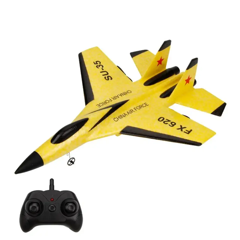 FX620 RC Plane SU-35 With LED Lights Remote Control Flying Model Glider Aircraft 2.4G Fighter Hobby Airplane EPP Foam Toys Kids