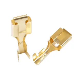 Customized Copper Brass Electrical Terminal Stamping Parts Female Crimp Terminal Connectors Spade Terminal