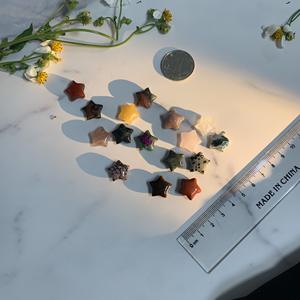 Colgante de Jade Natural con Estrella de Cinco Puntas de 15 mm, Joyería, Accesorios Pequeños, Adornos de Cristal, Adornos DIY, Ágata Pura Hecha a Mano, Moderna - Product Image 2