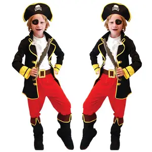 Abbigliamento per bambini all'ingrosso Halloween Kids Deluxe Costume Set ragazzi Royal children's Pirate Career Costume HCBC-080