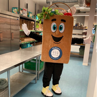Costumes de mascotte HOLA personnalisés en forme de poubelle bleue - Matériel EVA, casque de carnaval unisexe pour adultes, thème de dessin animé imprimé