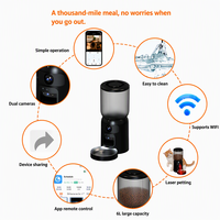 Distributeur automatique intelligent de nourriture pour animaux de compagnie 6L avec caméra, application WiFi, contrôle à distance, alimentation programmée, vision nocturne, distributeur de nourriture ABS pour chiens et chats