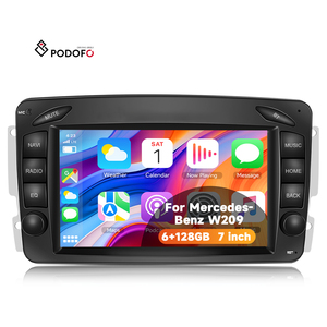 Podofo 7 ''6 + 128GB Android <span class=keywords><strong>autoradio</strong></span> stéréo pour <span class=keywords><strong>mercedes</strong></span>-benz CLK/W209 E-W210 Clase <span class=keywords><strong>C</strong></span>/W203 SLK/W170 sans fil Carplay/AA - Product Image 1