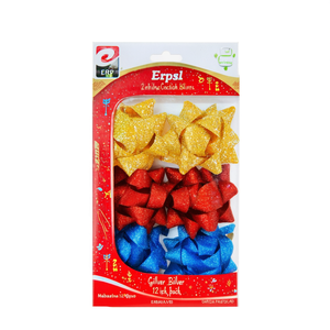 Lazo Decorativo Erpsl de 2 Pulgadas con Brillantina en Colores Mezclados Dorado, Plateado, Rojo y Azul, Paquete de 12 - Product Image 3