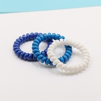 Élastiques à cheveux en spirale sans trace avec logo personnalisé, style fil téléphonique, pour femmes et filles A67