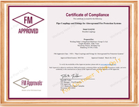 Raccords de pulvérisateurs d'incendie en fonte ductile rouge haute pression approuvés FM, raccord rainuré pour systèmes de protection incendie