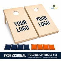 Ensemble de jeu de Cornhole professionnel pliable en bois massif de qualité supérieure, jeu de lancer de sacs de céréales écologique, logo personnalisé, sacs toutes saisons pour l'extérieur