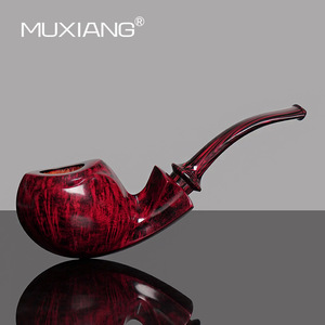 Muxiang Handmade Wooden Smoking Pipe Bent Type Tobacco Pipe For Men Personal Gift - Product Image 3