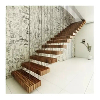 Escalier en bois léger led fantaisie escalier en bois pliant en bois sculpté construire escalier flottant