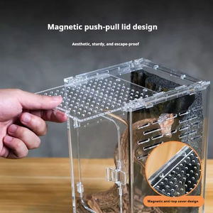 Abnehmbares <span class=keywords><strong>Terrarium</strong></span> aus klarem <span class=keywords><strong>Acryl</strong></span>, stabiles Reptiliengehege für Geckos, Vogelspinnen, Spinnen, einfache Aufzuchtbox für Insekten und Haustiere - Product Image 2