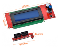 Contrôleur intelligent d'imprimante 3D RAMPS 14 LCD 12864 2004, module d'affichage, panneau de commande à écran bleu pour Arduino Mega Reprap