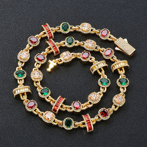 Collares de Joyería de Colores en Oferta, Accesorios de Lujo Ligero y de Alta Gama, Collares para Hombre, Conjunto de Joyería Hip-hop - Product Image 6