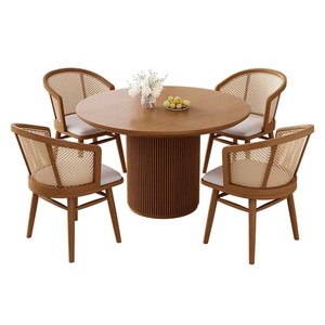 Petite table à manger en bois massif de style japonais et combinaison de chaises silencieuses pour meubles de <span class=keywords><strong>restaurant</strong></span> - Product Image 5