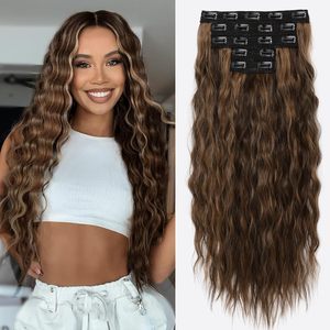 Extensiones <span class=keywords><strong>de</strong></span> Cabello con Clip, Ondas Largas y Gruesas, con Encaje Invisible, Naturales y Suaves, Voluminosas y Esponjosas - Product Image 4