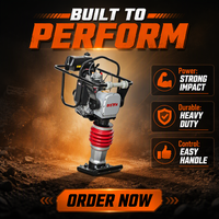 BISON (CHINE) Compacteur à piston 7 CV, force d'impact 10 KN, pour terrassement et compactage de sols, certifié CE