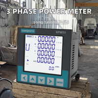 Compere KPM53E 3 fase 4 kawat Digital Panel Meter Power Analyzer CT VT dapat diprogram Voltmeter Ammeter 0.5S akurasi industri