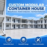 Maison conteneur modulaire à deux étages en acier galvanisé, démontable, pour le construction de camps de travail temporaires