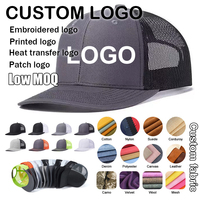 Gorras Trucker al por Mayor con Logotipo Personalizado, Parche de Cuero, Gorra Snapback de 6 Paneles, Gorra Trucker Richardson en Blanco