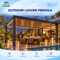 Pergola bioclimatique motorisée à toit à lames orientables en aluminium, prête pour l'installation OEM, pour terrasse commerciale et espace repas extérieur