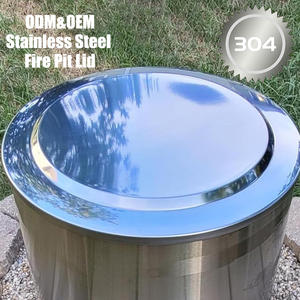 ラウンドファイヤーピット蓋304ステンレス鋼蓋屋外キャンプ用ファイヤーピットアクセサリー厚いファイヤーピットバーナーカバー - Product Image 6