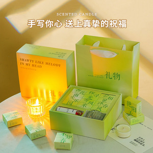 Tibetan Poetry Scented Candle Gift Set Soy Wax Cup Shaped Handmade Smokeless Fragrance Business Gift Wholesale - Product Image 4