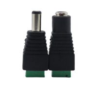 Usine 5.5x2.1mm 12V Connecteur Mâle Femelle DC Jack Conversion Plug pour CCTV Caméra et LED Bande Lumineuse