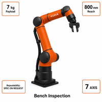 Bras robotique collaboratif léger à sept axes, charge utile de 7 kg, portée de 800 mm, pour la manutention, en vente directe d'usine, OEM ODM