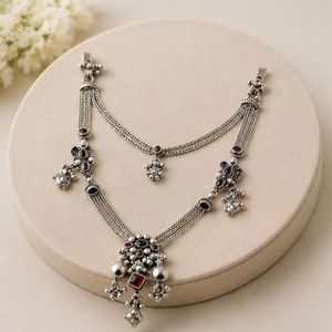 Juego de Joyería Tradicional Judía de Plata 925, Hecho a Mano, Estilo Étnico, Plateado Oxidado, Decorativo para Boda - Product Image 3