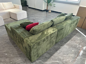 Divano Modulare a Forma di L Salvaspazio per Famiglia, Senza Bordi, Compresso, Senza Struttura, Naturale, per Interazione Genitore-Figlio - Product Image 6