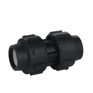 מחבר צימוד דחיסה PN16 PP ישר לצינור HDPE צינורות השקיה טכניקות יציקה חיבור OEM נתמך