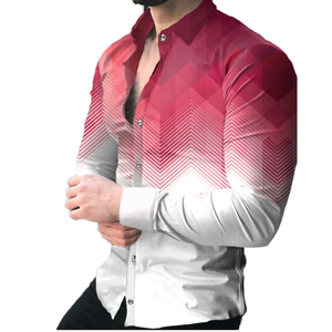 Chemises habillées rayées décontractées pour hommes, nouvelle collection, sans repassage, anti-plis, coupe ajustée, 100 % polyester, manches longues, automne - Product Image 1