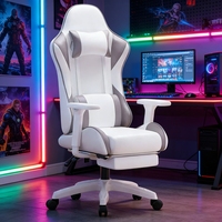 Fauteuil de bureau Power Factory en cuir confortable, chaise de gaming moderne réglable avec repose-pieds