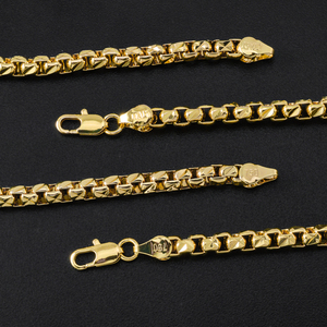 Collares ajustables personalizados al por mayor, con eslabones gruesos dorados de diferentes tamaños, cierre de mosquetón pulido, para mujer - Product Image 3