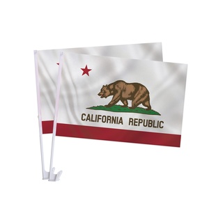 Bandera Personalizada para Ventana de Auto con Logotipo de California, 12x18 Pulgadas, Doble Cara, Poliéster, Oso del Condado de San Mateo, con Clip y Asta para Deportes - Product Image 1
