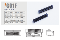 Conector de Batería para Computadora Portátil DGDTE G01F, Paso de 1.5 mm, 7A por Pin, Carcasa de Aleación de Cobre y Plástico, Color Negro