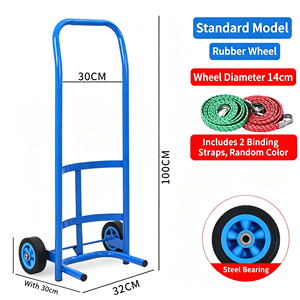 1. Chariot industriel à roues pour bouteilles de gaz, chariot de transport en acier pour bouteilles avec roues à frein et sangle de sécurité pour acétylène et propane - Product Image 5