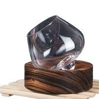 Vaso de Whisky Giratorio sin Tallo de Cristal Transparente, de Lujo, Personalizado, Hecho a Mano, Reutilizable, sin Plomo, de 350 ml