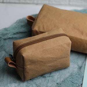 Pochette cosmétique personnalisée en papier DuPont, sac de rangement cosmétique portable pour voyage, sac de rangement minimaliste et tendance Instagram - Product Image 2