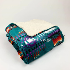 Mantas de lana con estampado nativo directo de fábrica Mantas de Sherpa con estampado de lana <span class=keywords><strong>Azteca</strong></span> para invierno - Product Image 5