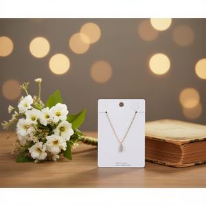 Collana con Ciondolo Angelina in Acciaio Inossidabile, Rettangolare con Cristalli e Strass, Gioiello da Donna alla Moda, Catena a Serpente con Incastonatura a Castone - Product Image 3